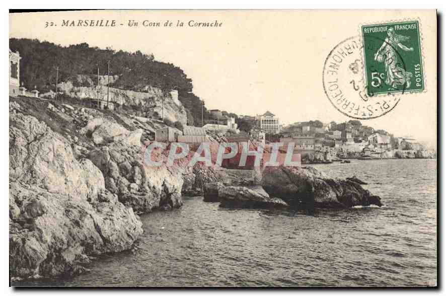 CPA Marseille Un Coin de la Corniche 