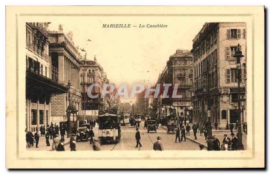 CPA Marseille La Canebiere Tramways