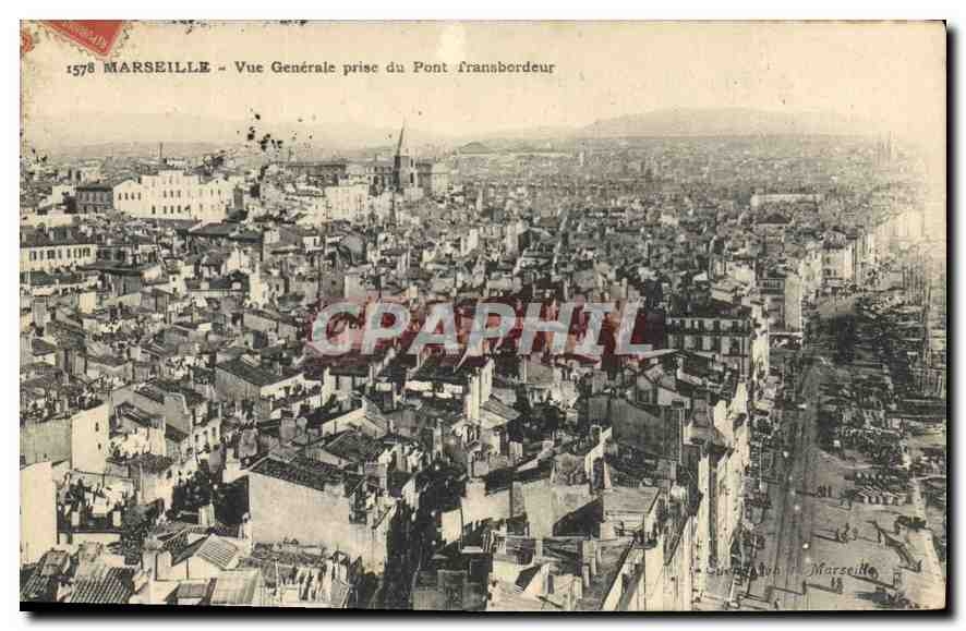 CPA Marseille Vue Generale prise du Pont transbordeur
