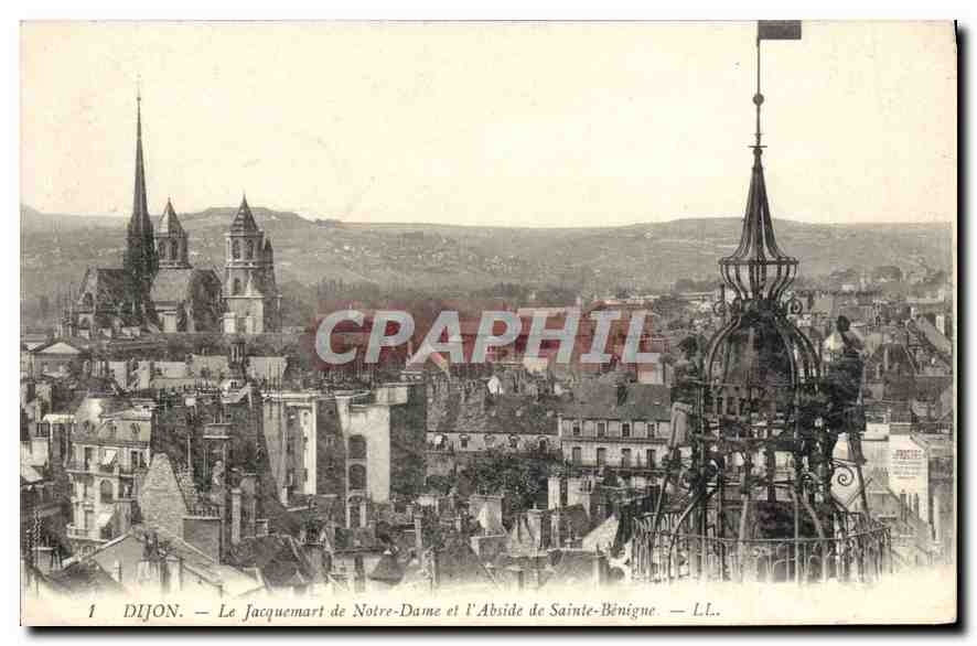 CPA Dijon Le Jacquemart de Notre Dame et l'Abside de Sainte Benigne 