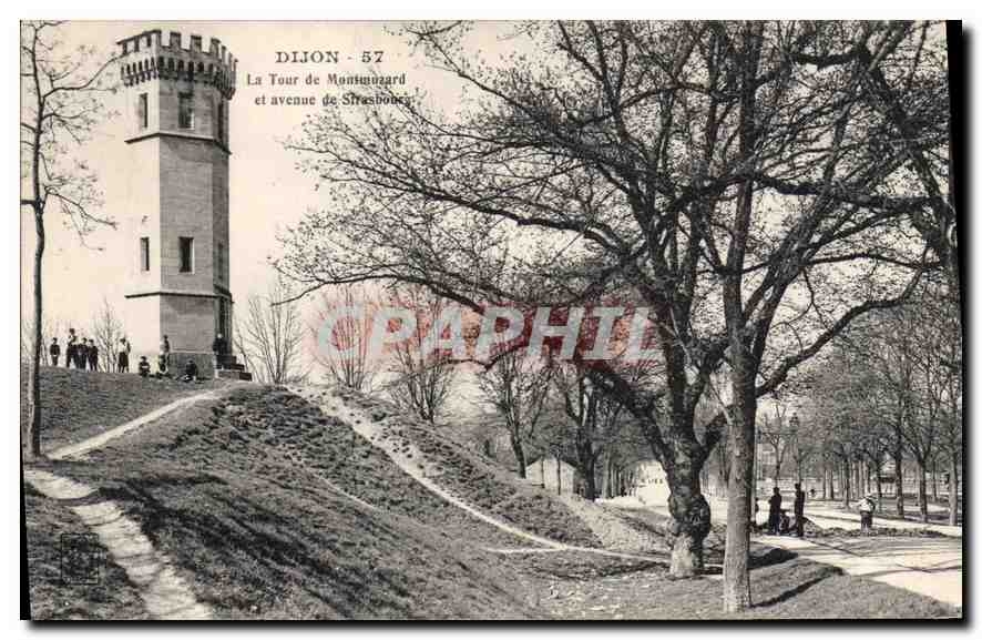 CPA Dijon La Tour de Montmuzard et avenue de Strasbourg 