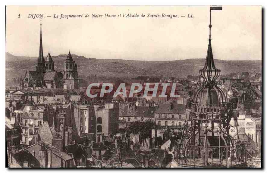 CPA Dijon Le Jacquemart de Notre Dame et l'Abside de Sainte Benigne 