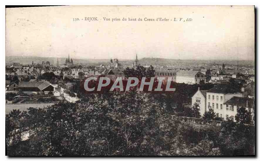 CPA Dijon Vue prise du baut de Creux d'Enfer 