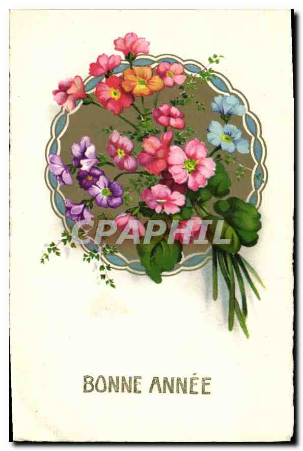 CPA Bonne Annee Fleurs