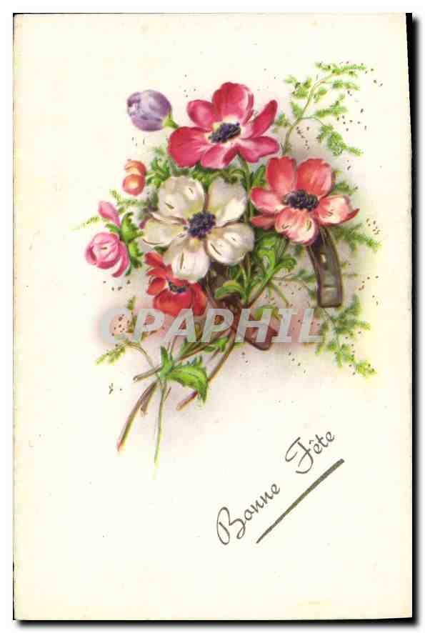 CPA Heureuse Annee Fleurs Fer a cheval