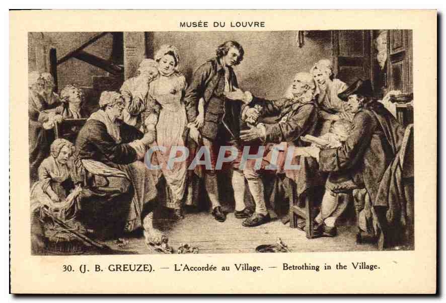 CPA Musee du Louvre l'Accordee au Village Betrothing in the Village 