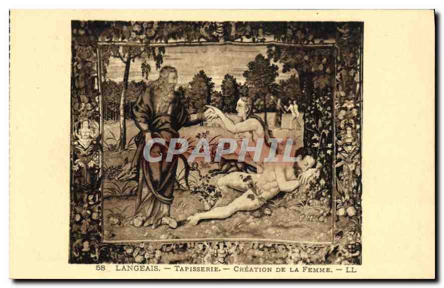 CPA Langeais Tapisserie Creation de la Femme 