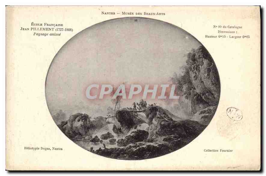 CPA Nantes Musee des Beaux Arts Jean Pillement Paysage anime