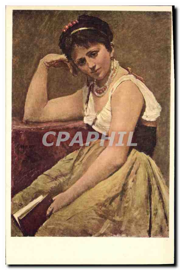 CPA Interrupted Reading Camille Corot 1796 1875 Palmer Collection The Art Institute of Chicago 