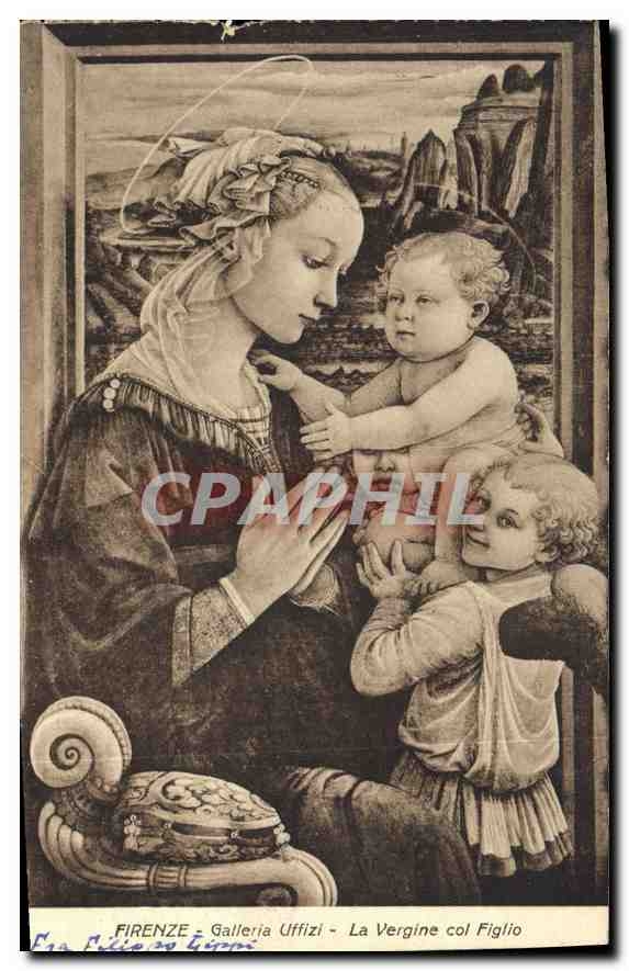 CPA Firenze Galleria Uffizi La Vergine col Figlio 