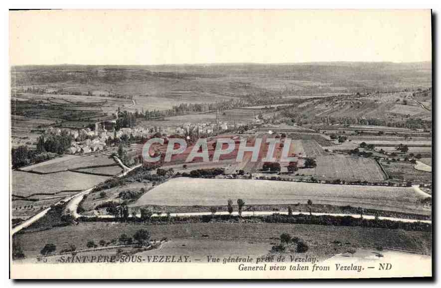 CPA Saint Pere Sois Vezelay Vue generale prise de Vezelay