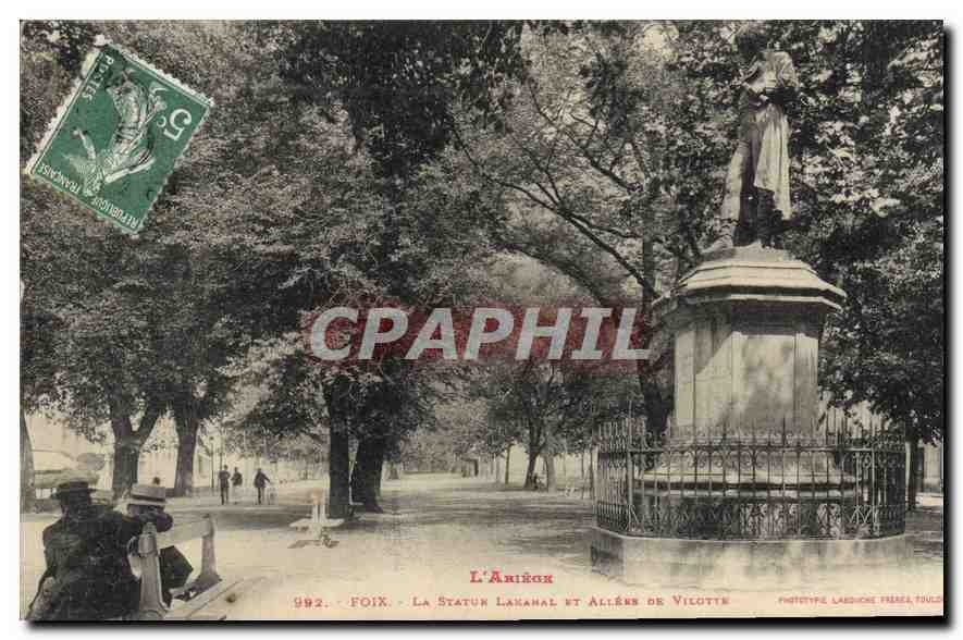 CPA L'Ariege Foix La Statue Allee de Vilotte