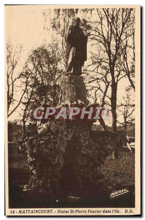 CPA Mattaincourt Statue St Pierre Fourier dans l'Ile 