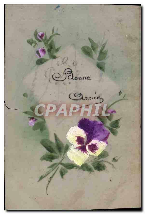 CPA Bonne Annee Fleurs