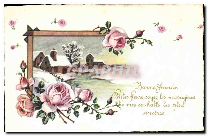 CPA Bonne Annee Fleurs