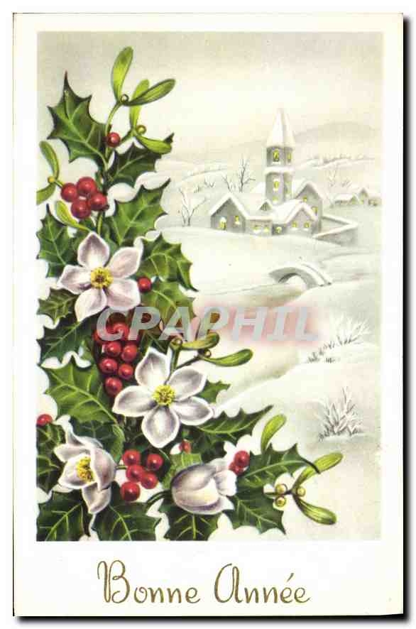 CPA Bonne Annee Fleurs