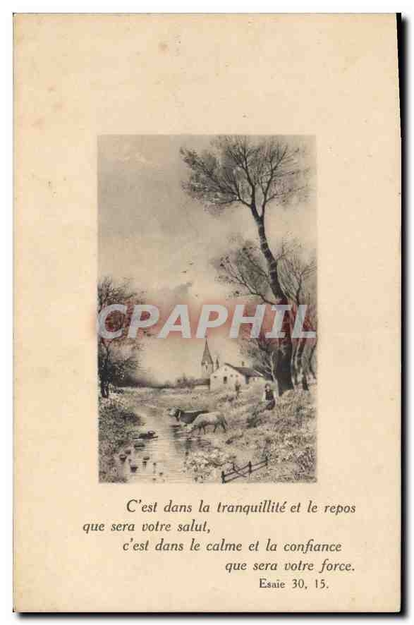 CPA C'est dans la tranquillite et le repos que sera votre salut 
