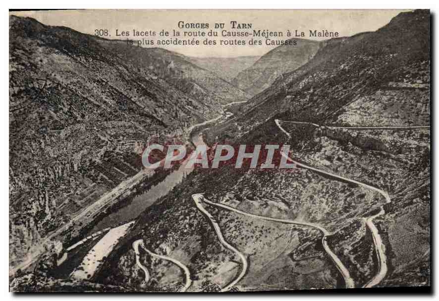 CPA Gorges du Tarn Les lacets de la route du Causse Mejean a la Malene