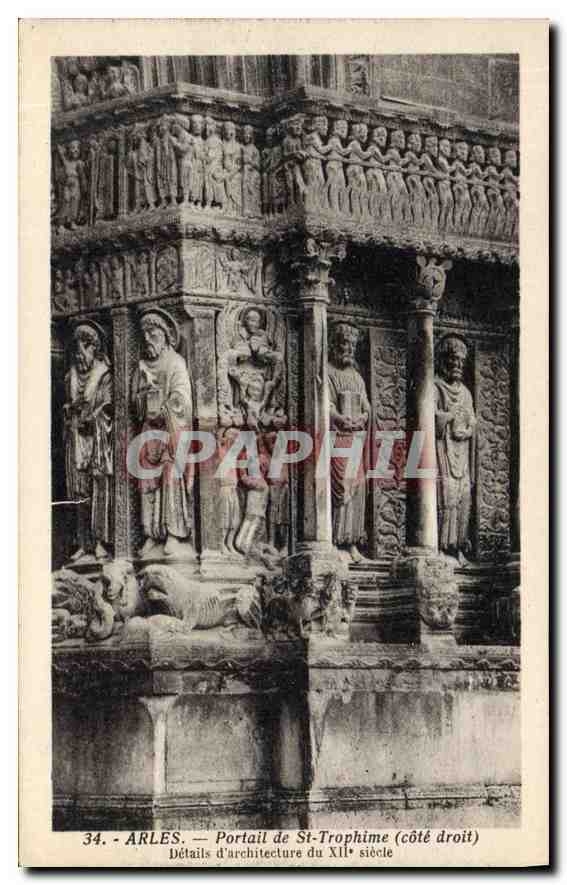 CPA Arles Portail de St Trophime cote droit