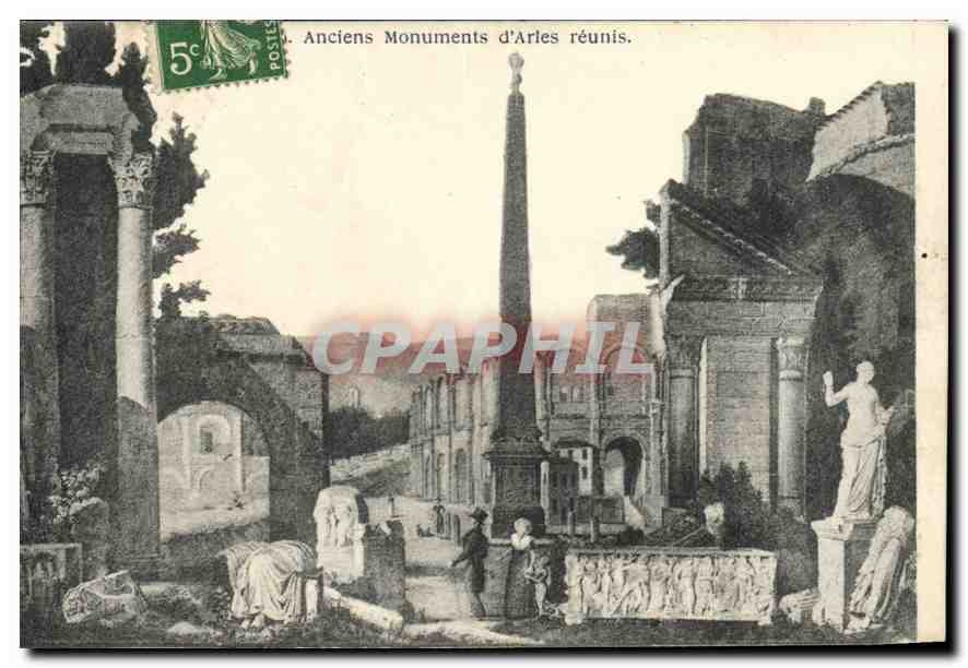 CPA Ancient Monuments d'Arles reunis 