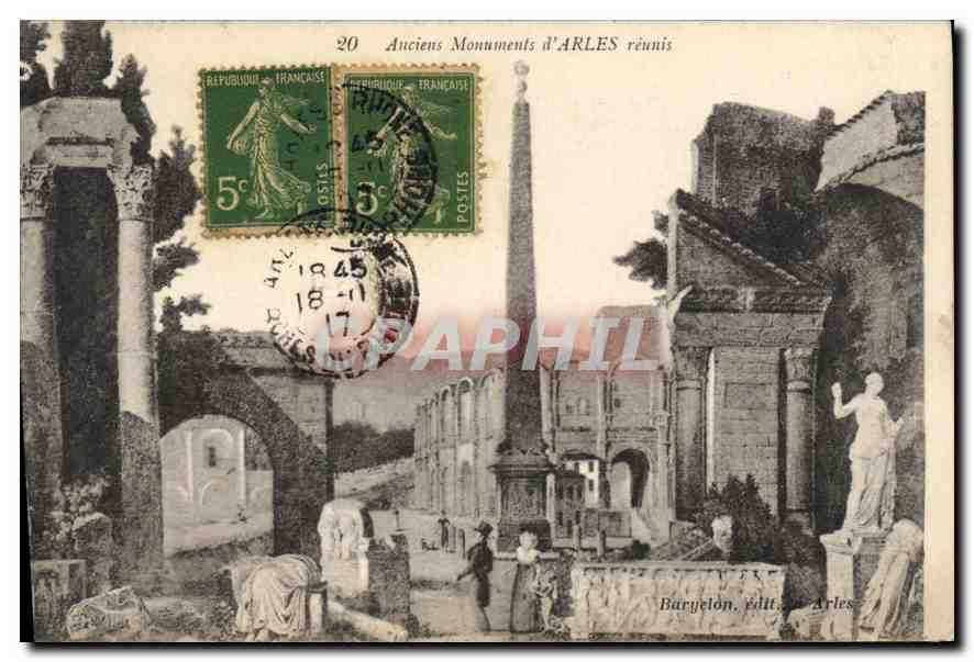 CPA Ancien Monuments d'Arles reunis 