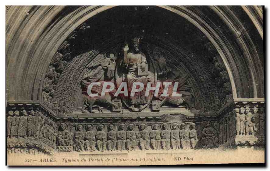 CPA Arles Tympan du Portail de l'Eglise Saint Trophime