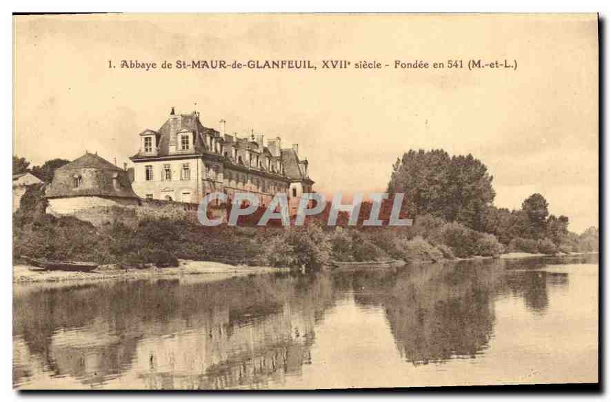 CPA Abbaye de St Maur de Glanfeuil XVII siecle Fondee en 541 M et L 