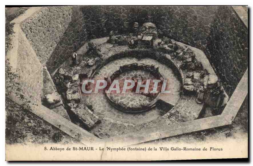 CPA Abbaye de St Maur Le Nymphee fontaine de la Villa Gallo Romaine de Florus 