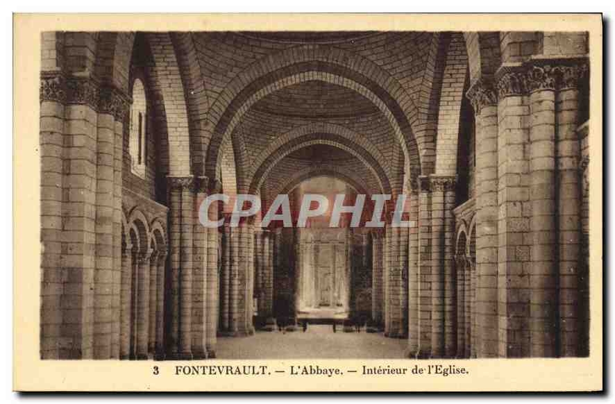 CPA Fontevrault L'Abbaye Interieur de l'Eglise 