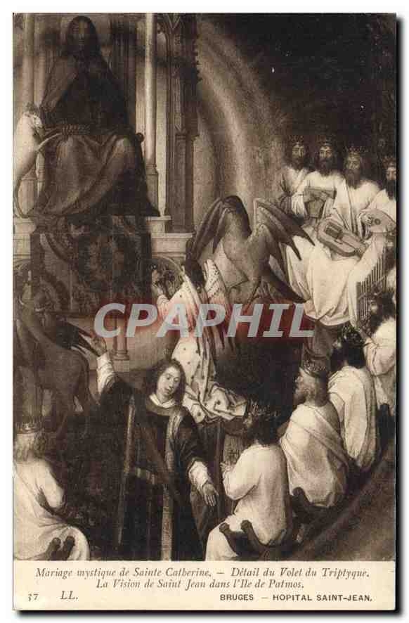CPA Mariage mystique de Sainte Catherine Detail du Volet du Triptyque Bruges Hopital Saint Jean