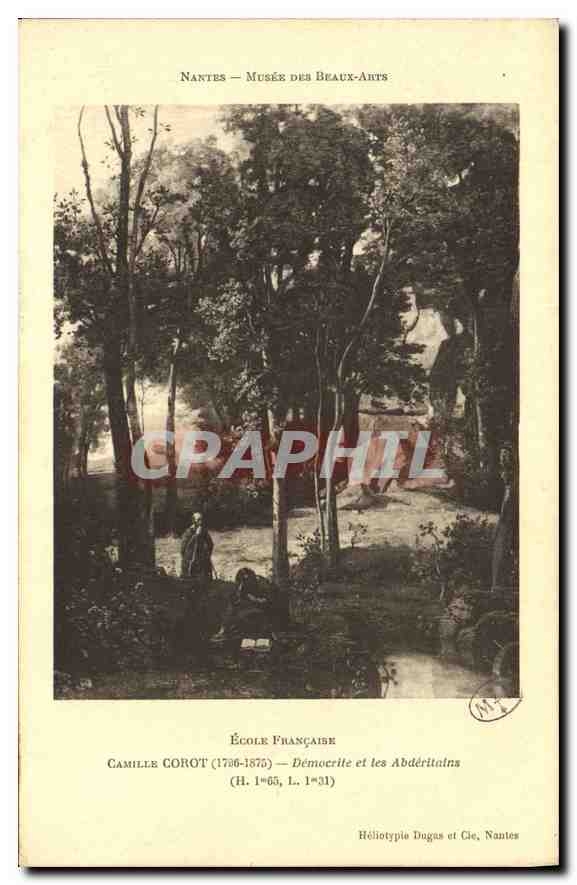 CPA Nantes Musee des Beaux Arts Ecole Francaise Camille Corot 1786 1875 Democrite et les Abderitains