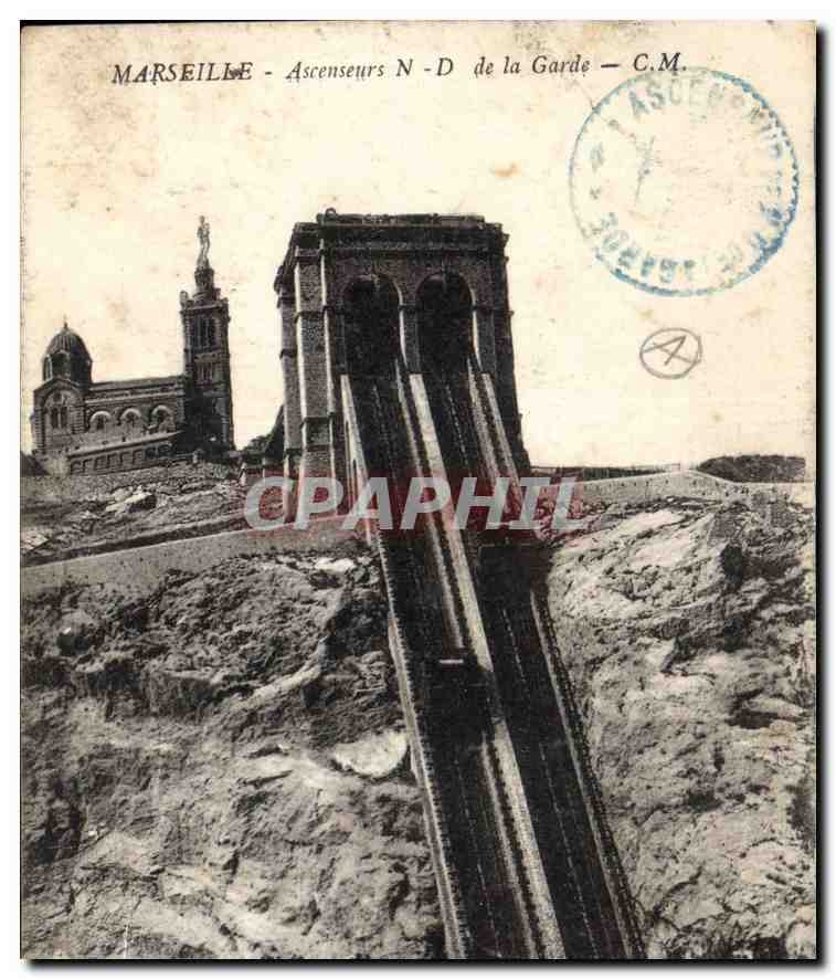 CPA Marseilles Ascenseurs ND de la Garde