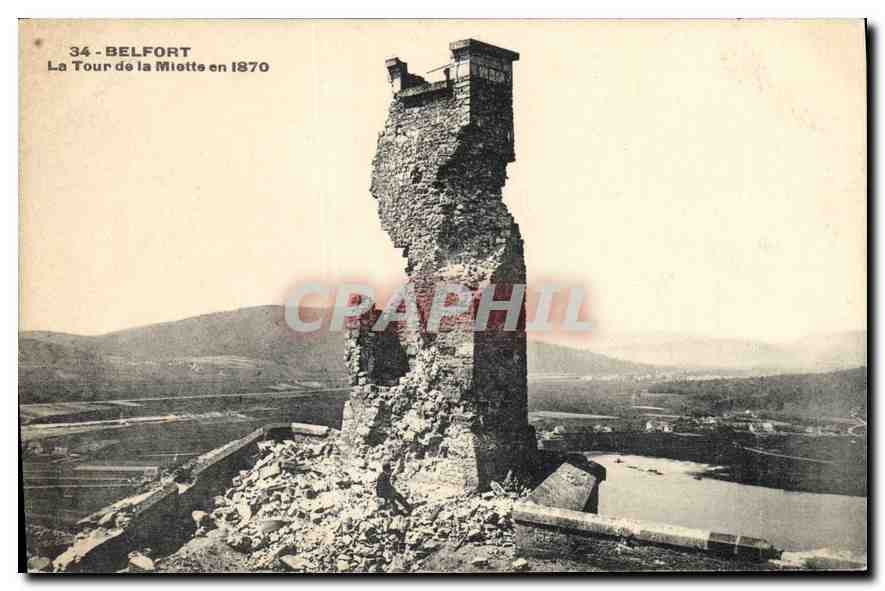 CPA Belfort La Tour de la Miotte en 1870