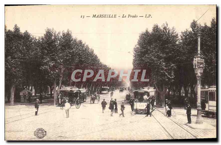 CPA Marseille Le Prado Tramways