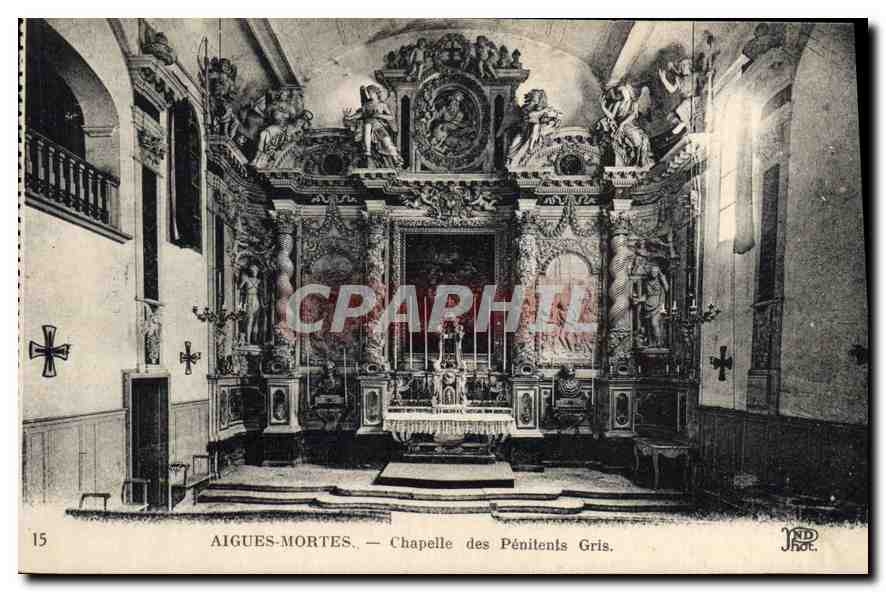 CPA Aigues Mortes Chapelle des Penitents Gris