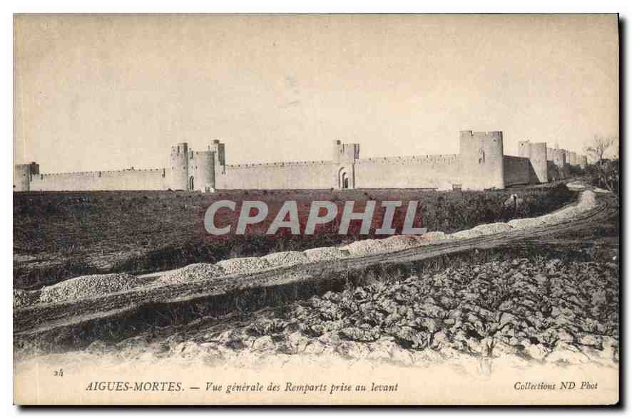 CPA Aigues Mortes Vue generale des Remparts prise au levant 