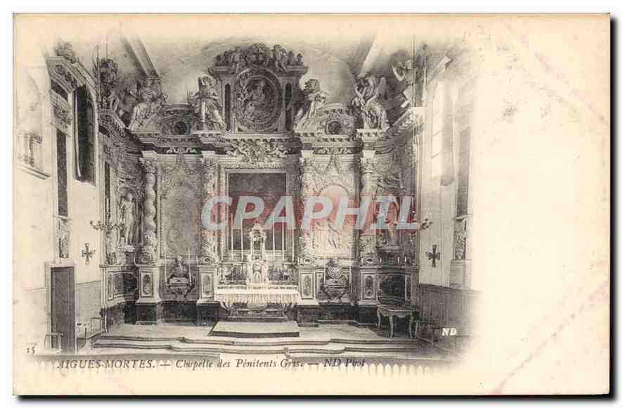 CPA Aigues Mortes Chapelle des Penitents Gris 