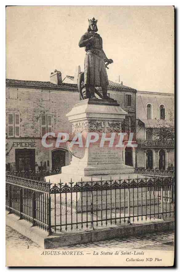 CPA Aigues Mortes La Statue de Saint Louis 