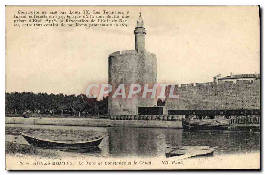 CPA Aigues Mortes La Tour de Constance et le Canal