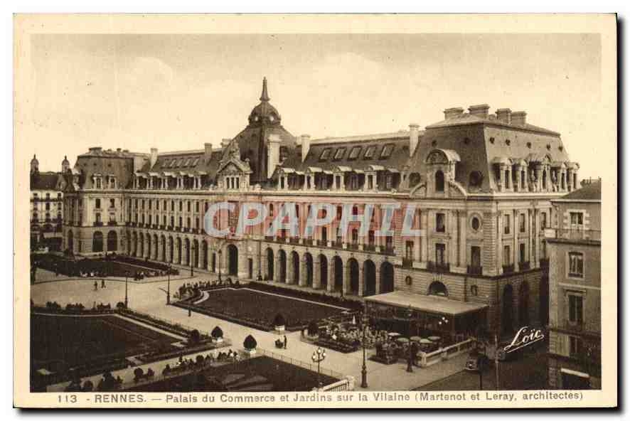 CPA Rennes Palais du Commerce et Jardins sur la Vilaine