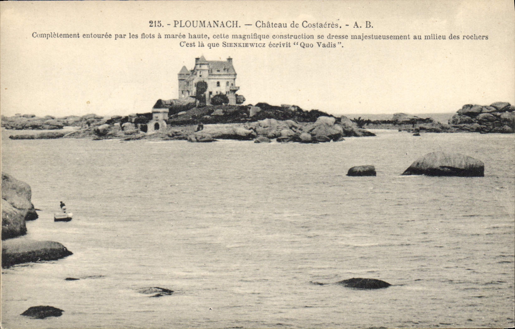 CPA Ploumanach chateau de Costaeres completement entouree par les flots a maree haute cette magnifiq