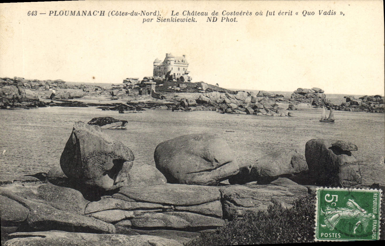 CPA Ploumanach Cotes du Nord le chateau de Costaeres ou fut ecrit Qho Vadis par Sienkiewick