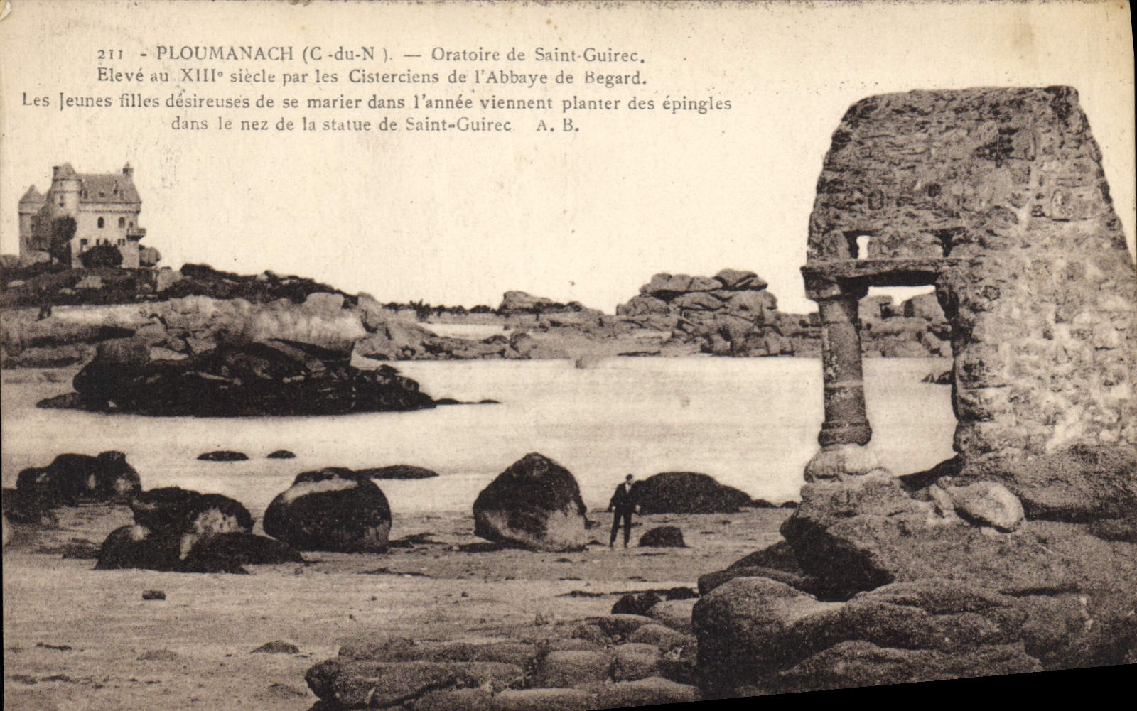 CPA Ploumanach C du N Oratoire de Saint Guirec Eleve du XIII siecle par les Cisterciens de l'Abbaye 