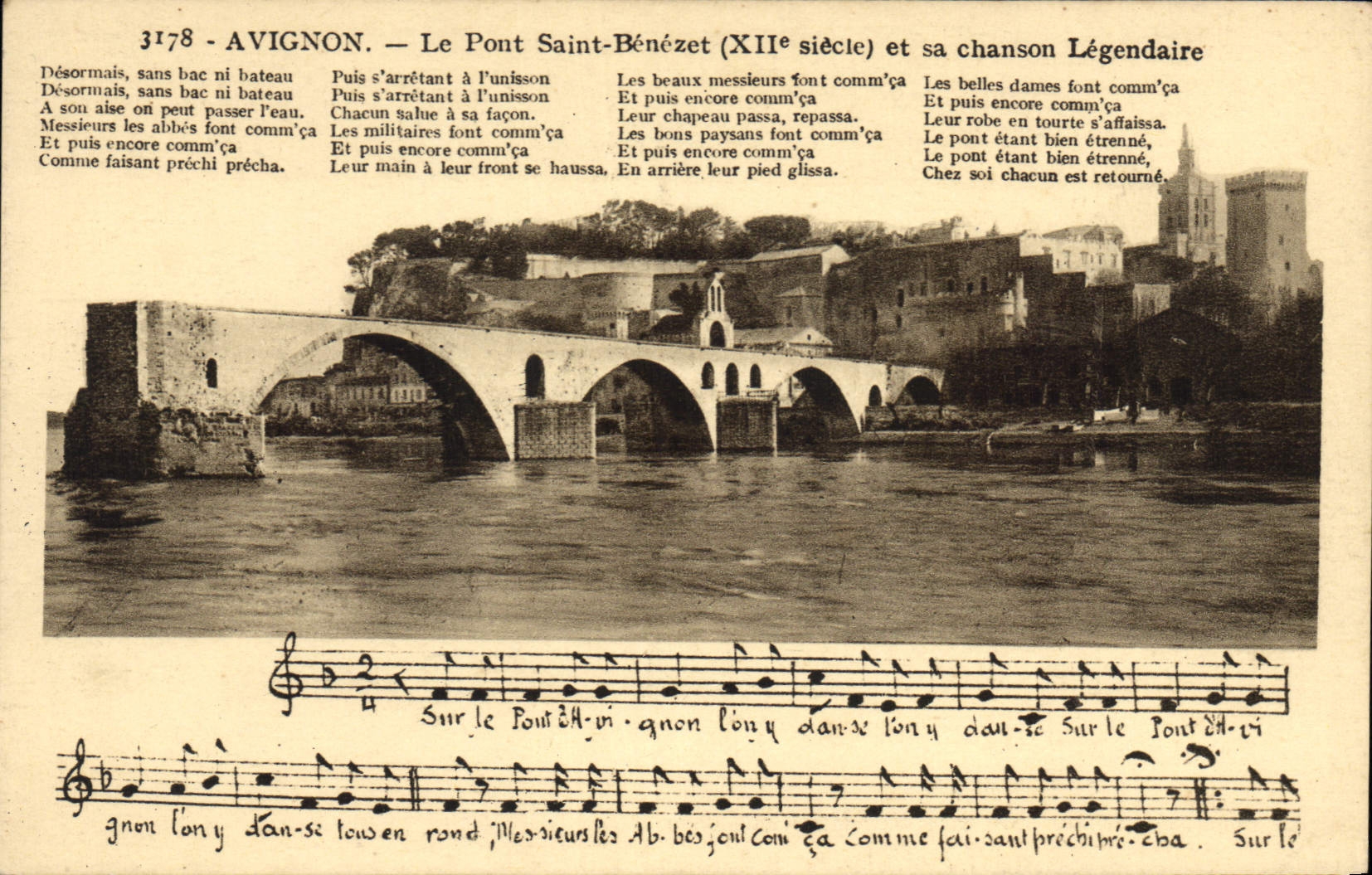 CPA Avignon Le Pont Saint Benezet et sa chanson Legendaire