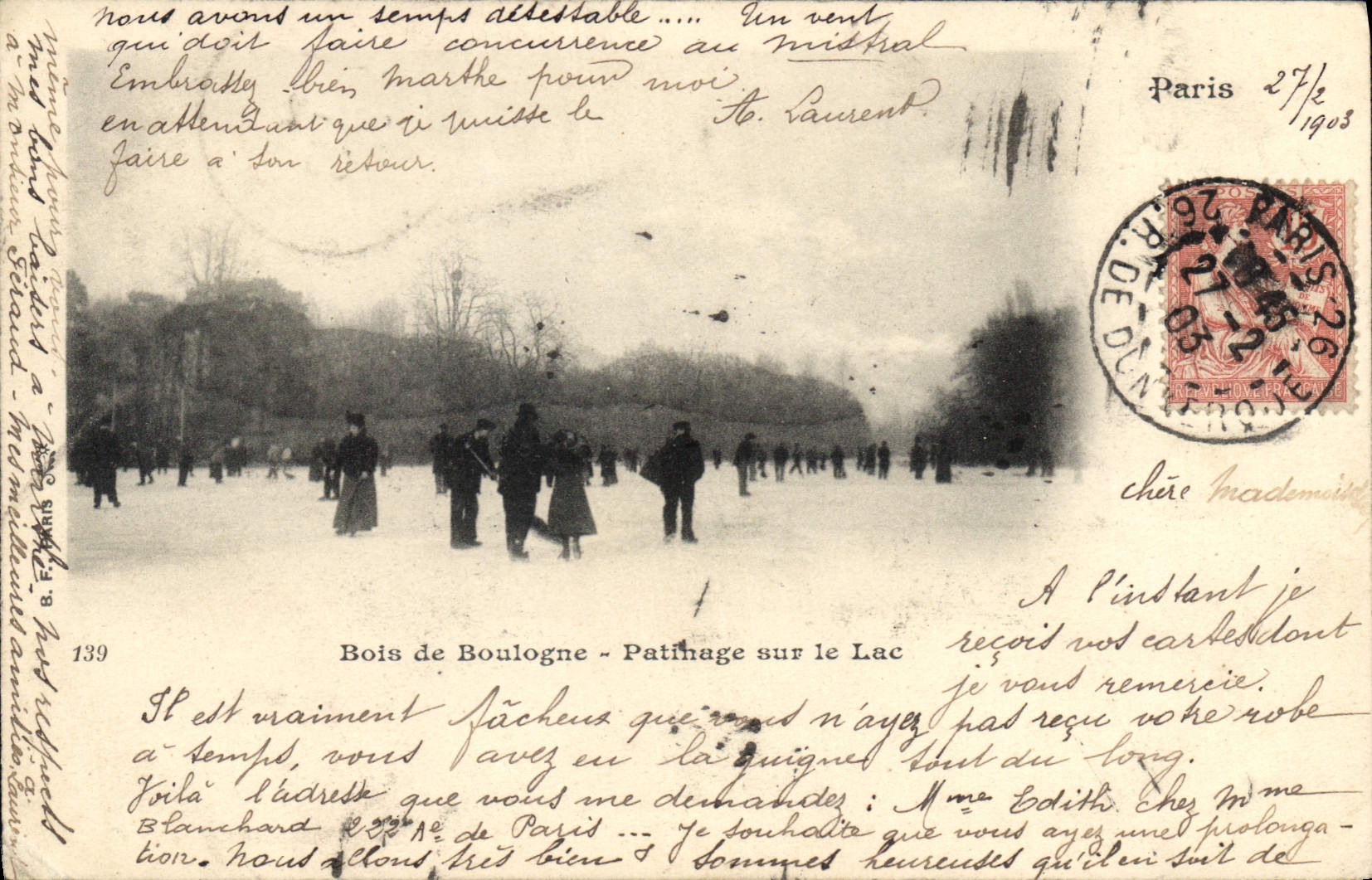 CPA Bois de Boulogne Patinage sur le Lac 