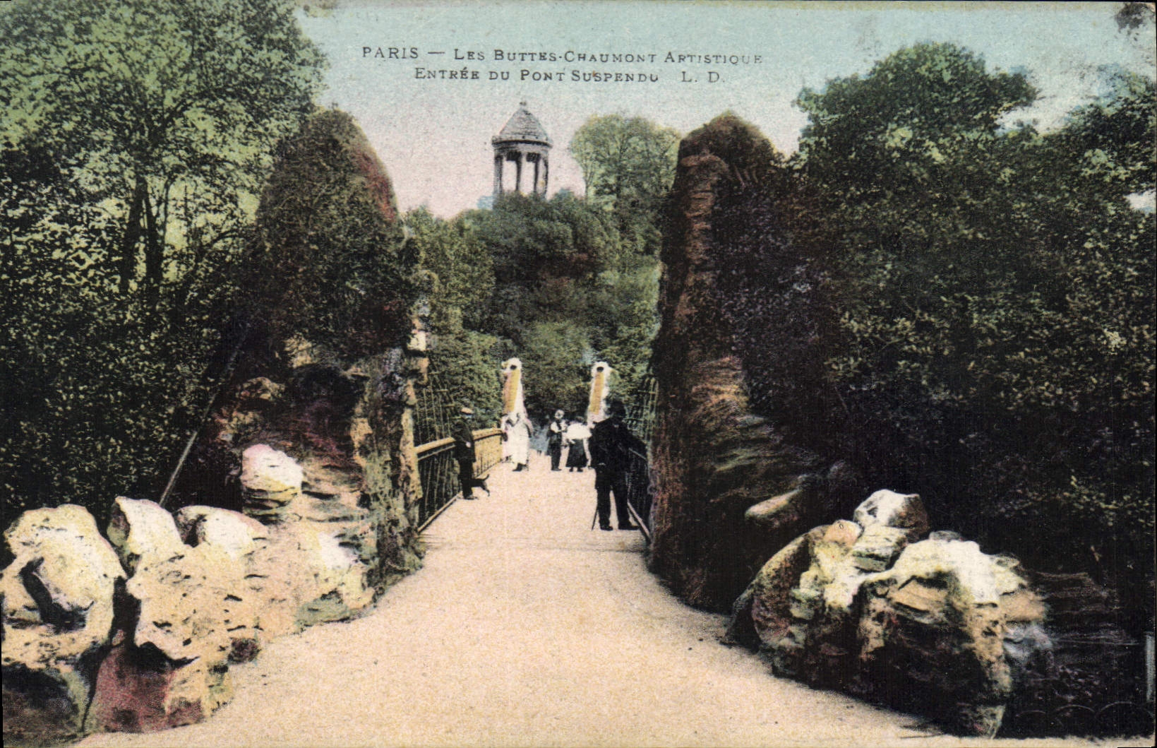 CPA Paris Les Buttes Chaumont Artistique Entree du Pont Suspendu
