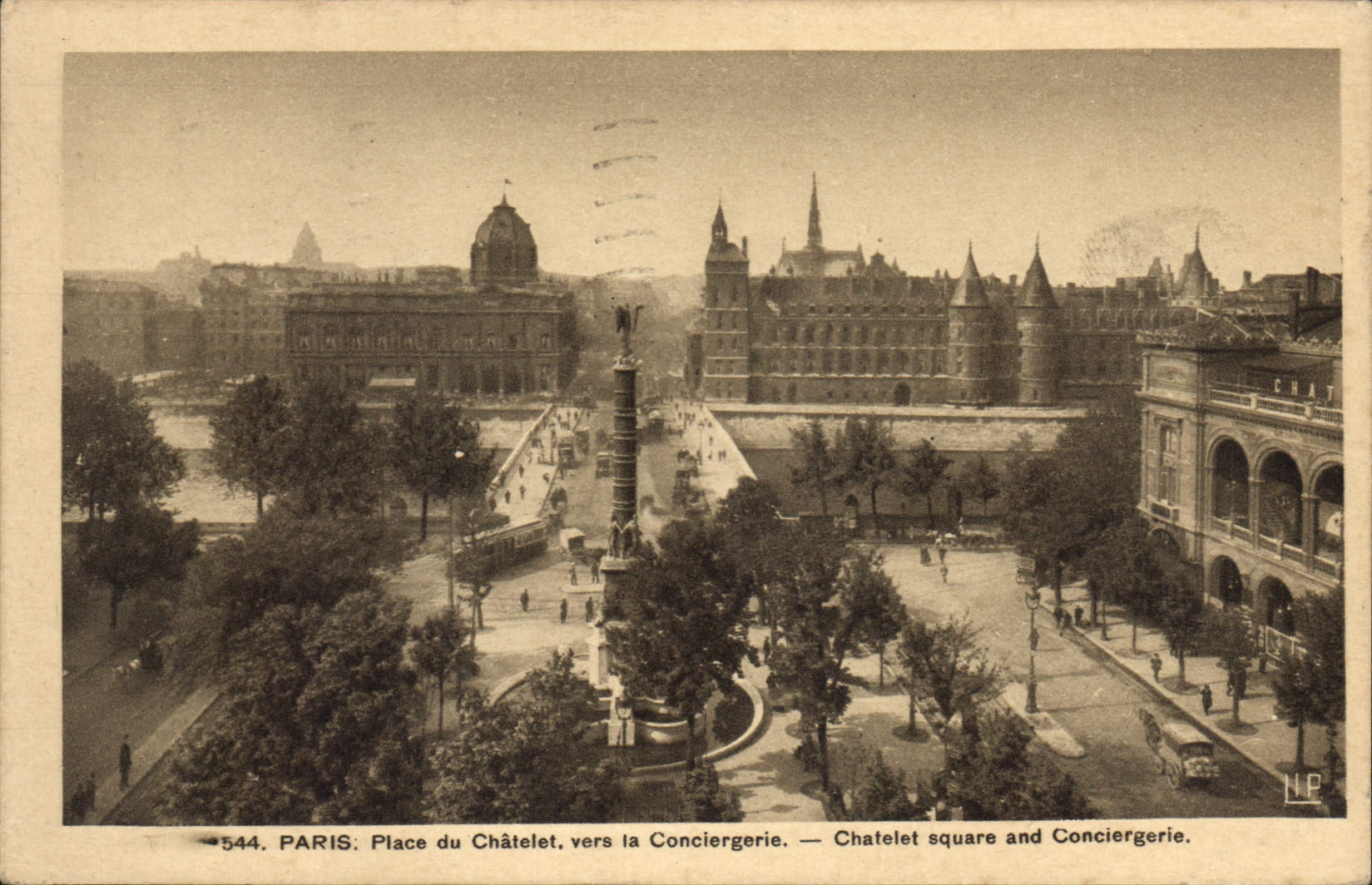 CPA Paris Place du Chatelet vers la Conciergarie