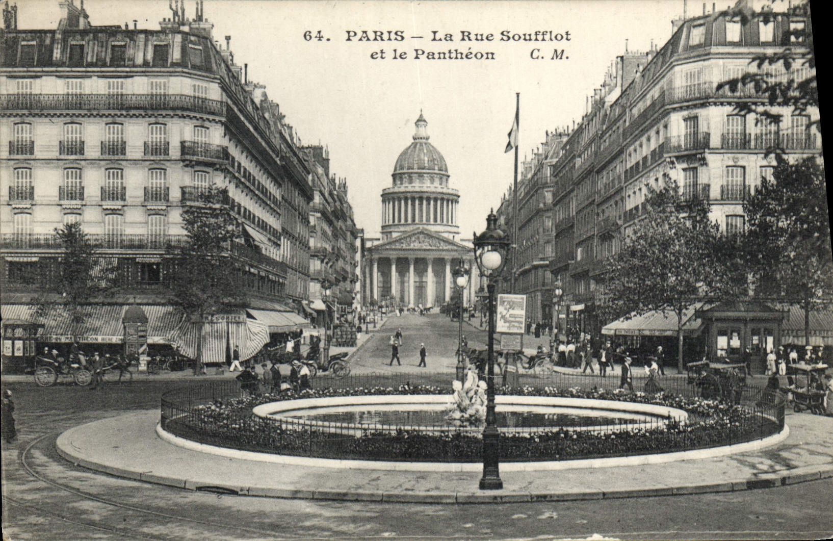 CPA Paris La Rue Soufflot et le Pantheon