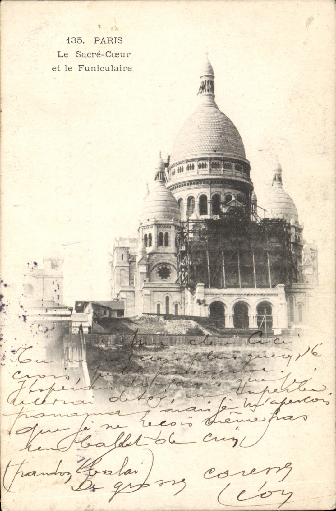 CPA Paris le Sacre Coeur et le Funiculaire