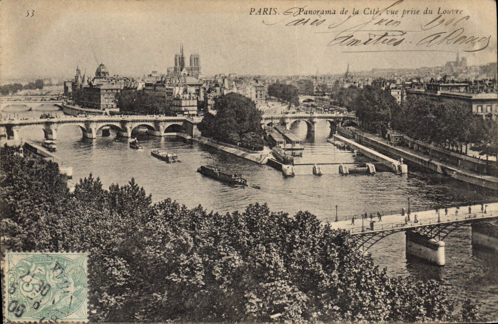 CPA Paris Panorama de la Cite vue prise de Louvre